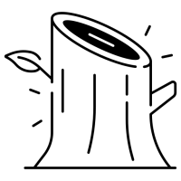 Pictogramme d'une souche de bois